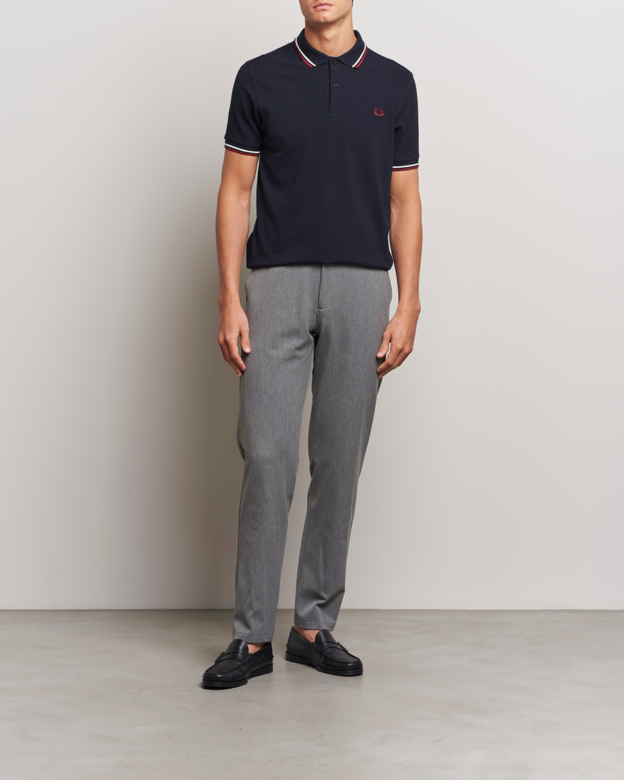 Uomini | Polo | Fred Perry | Twin Tipped Polo Shirt Navy
