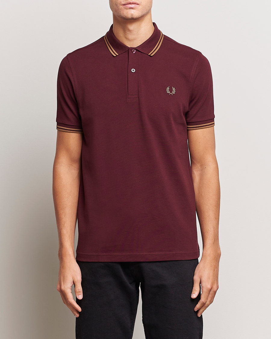 Uomini | Polo | Fred Perry | Twin Tipped Polo Shirt Oxblood