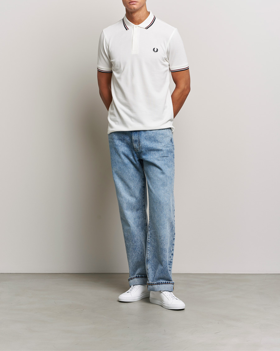 Uomini | Polo | Fred Perry | Twin Tipped Polo Shirt Snow White