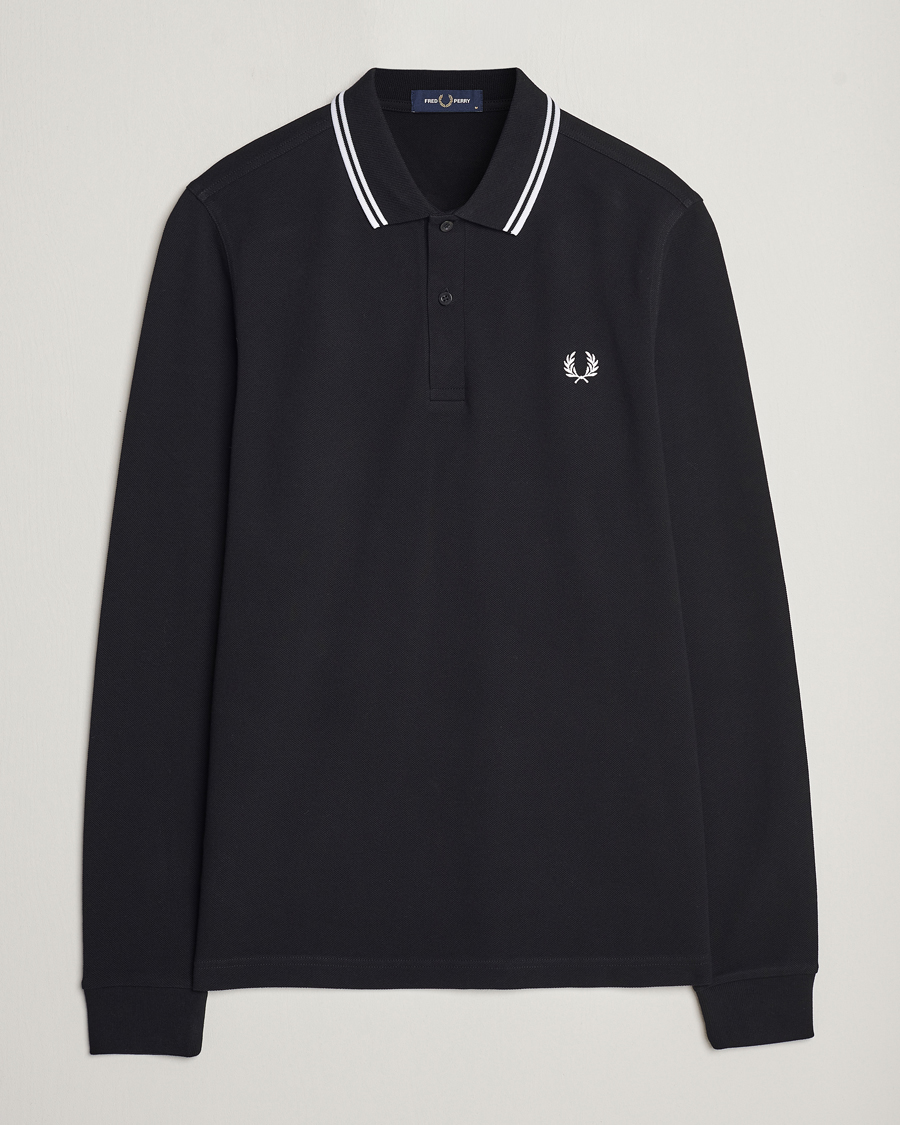 Uomini | Polo | Fred Perry | Long Sleeve Twin Tipped Shirt Black