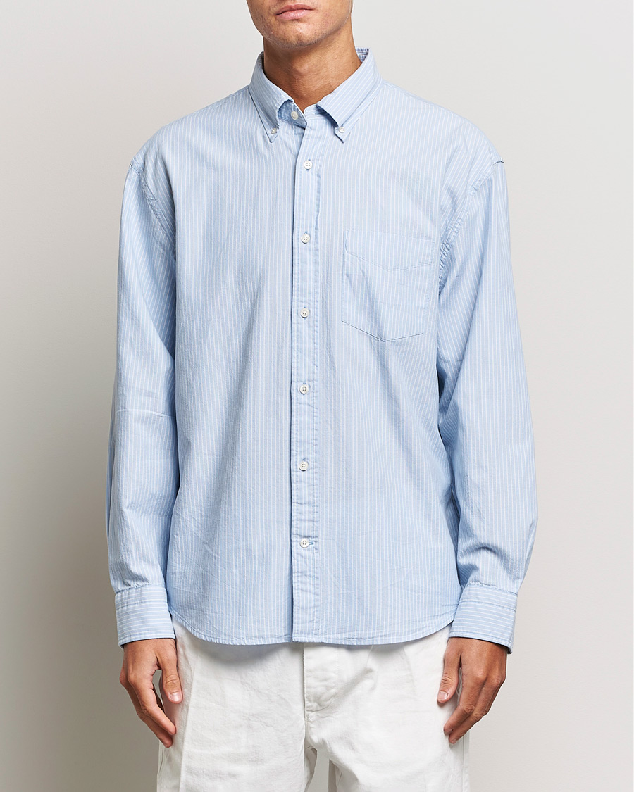 Uomini | Camicie | GANT | Regular Fit Archive Oxford Striped Shirt Muted Blue