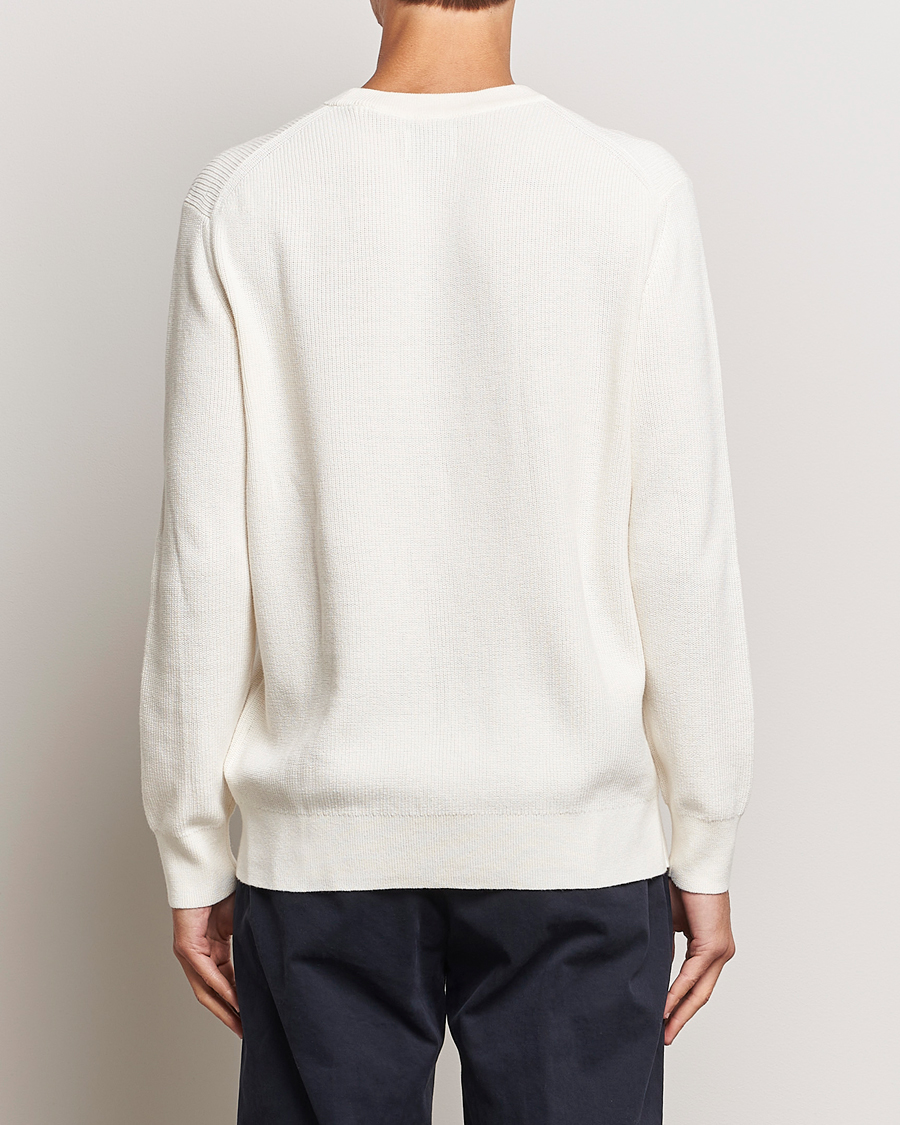 Uomini | Maglieria | GANT | Cotton/Wool Rib Knitted Crew Neck Cream