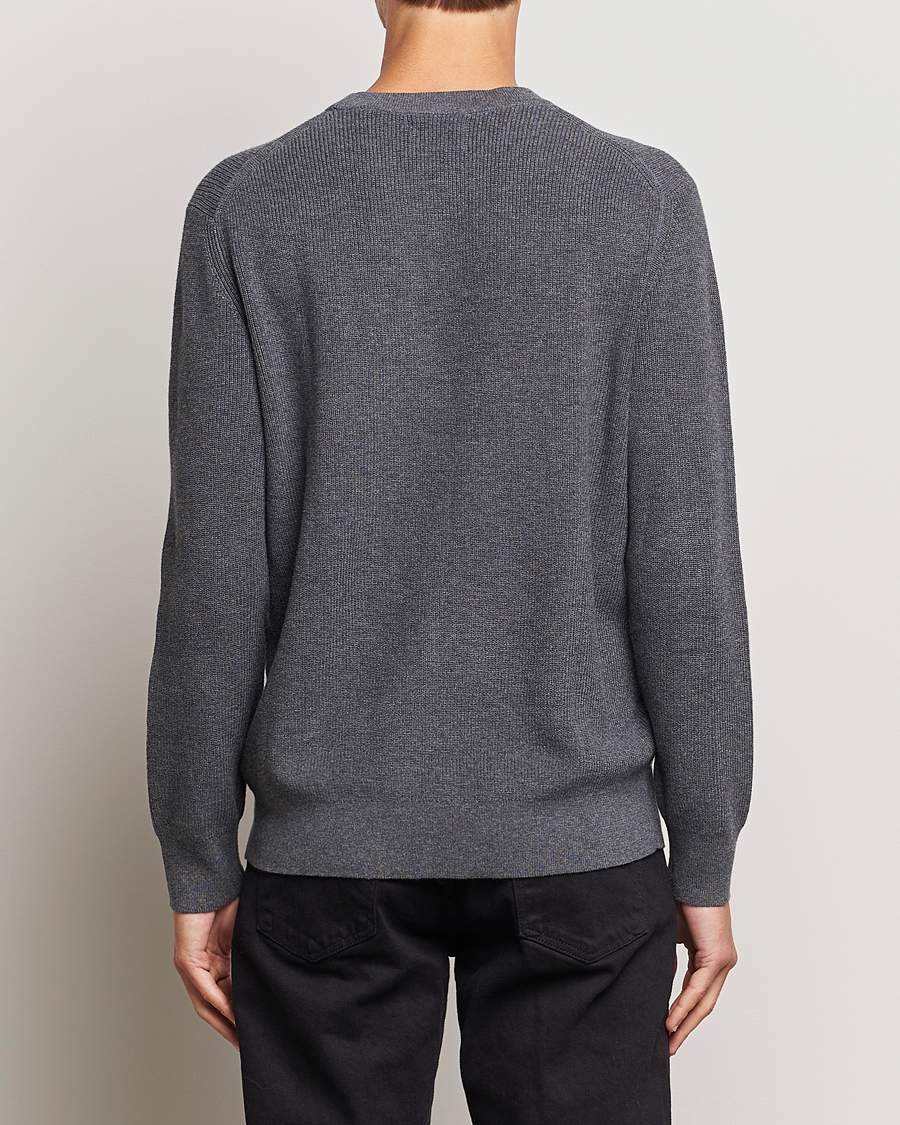 Uomini | Maglieria | GANT | Cotton/Wool Rib Knitted Crew Neck Antrachite Melange
