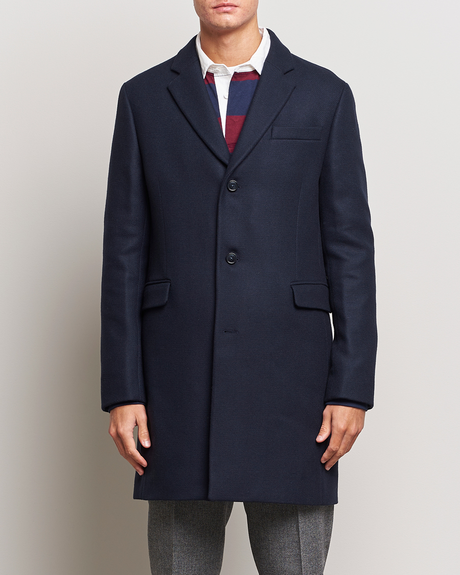 Uomini | Giacche | GANT | Tailored Wool Coat Night Blue