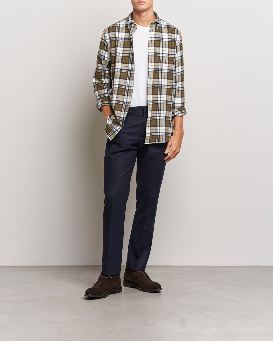 Uomini | Pantaloni | Gant | Slim Flannel Pants Evening Blue