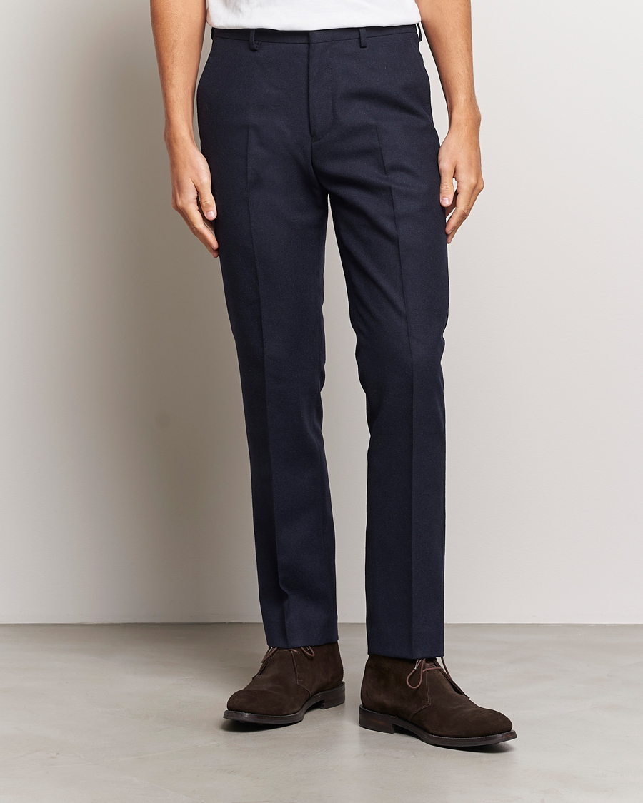 Uomini | Pantaloni | Gant | Slim Flannel Pants Evening Blue