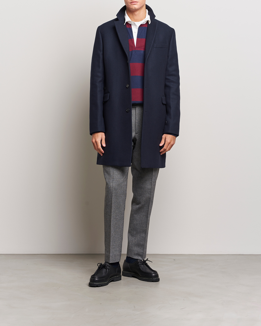 Uomini | Pantaloni | Gant | Tapered Herringbone Wool Pants Black