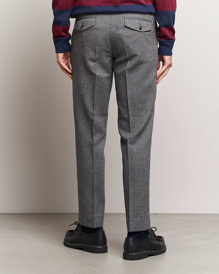 Uomini | Pantaloni | Gant | Tapered Herringbone Wool Pants Black