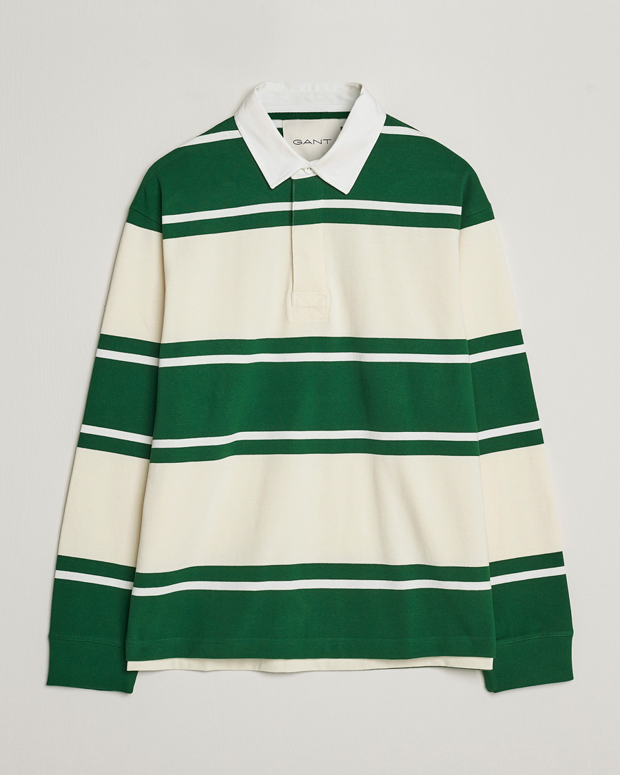 Uomini | Maglieria | GANT | Striped Heavy Rugger Strong Green