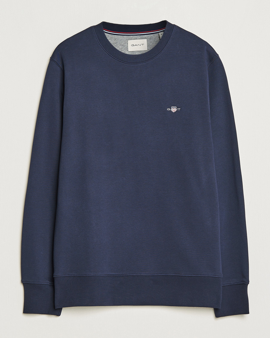 Uomini | Maglieria | Gant | Original Crew Neck Sweatshirt Evening Blue