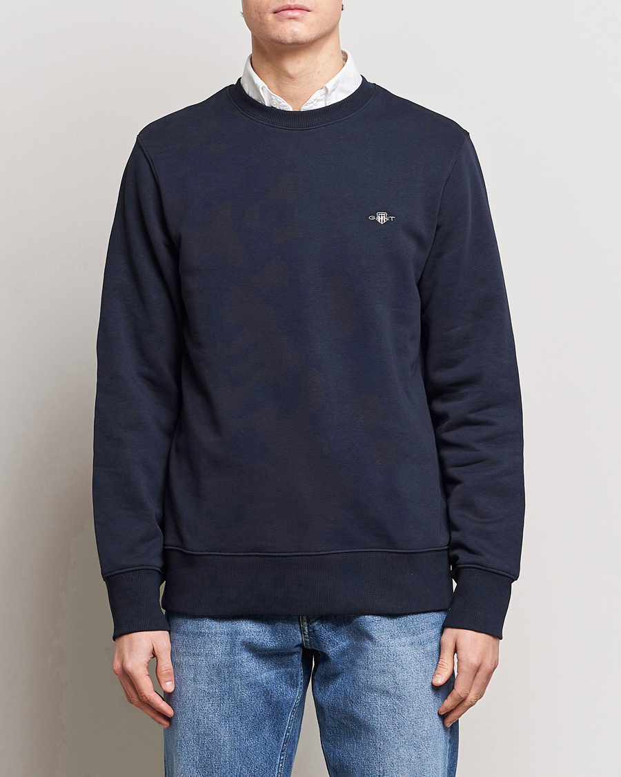 Uomini | Maglieria | Gant | Original Crew Neck Sweatshirt Evening Blue