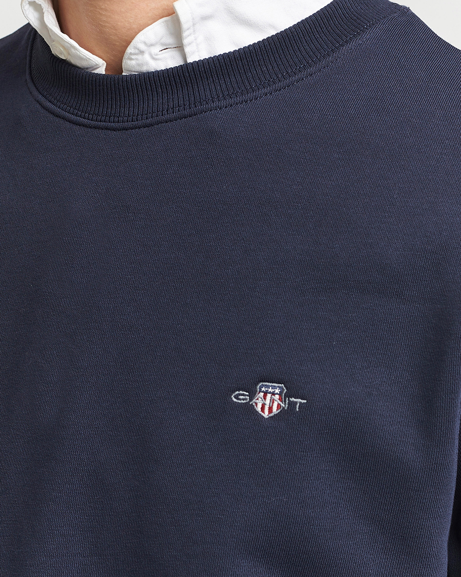Uomini | Maglieria | Gant | Original Crew Neck Sweatshirt Evening Blue