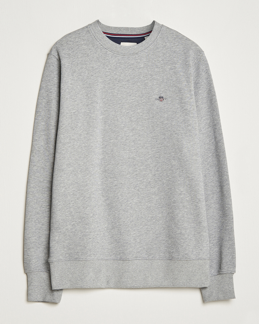 Uomini | Maglieria | Gant | Original Crew Neck Sweatshirt Grey Melange