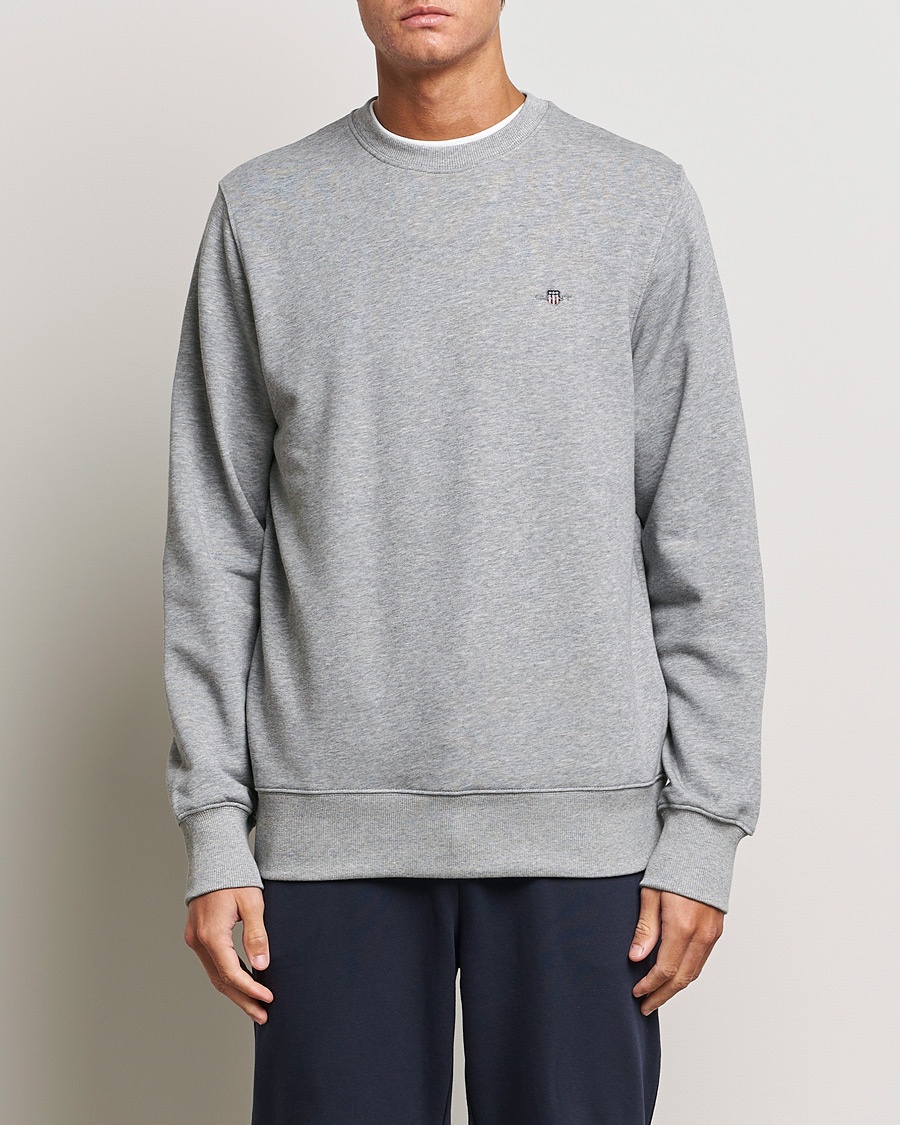 Uomini | Maglieria | Gant | Original Crew Neck Sweatshirt Grey Melange