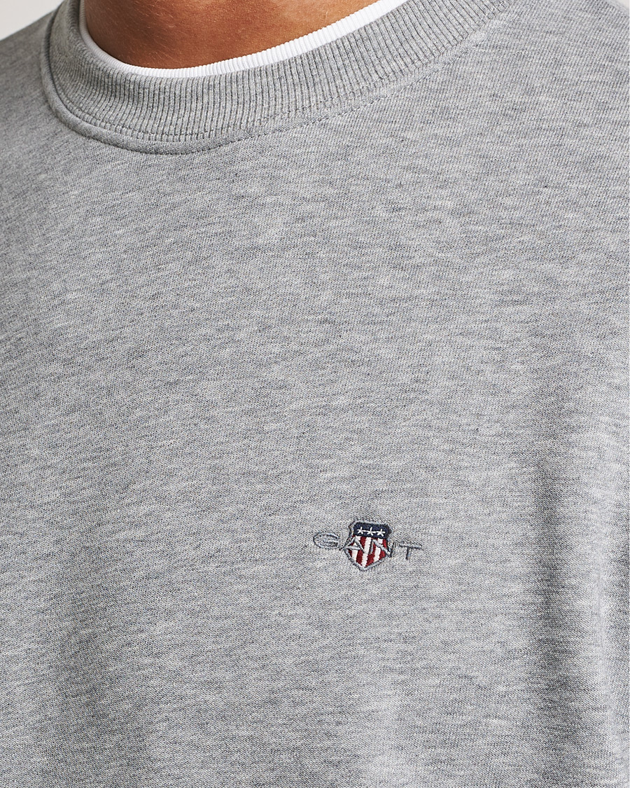 Uomini | Maglieria | Gant | Original Crew Neck Sweatshirt Grey Melange