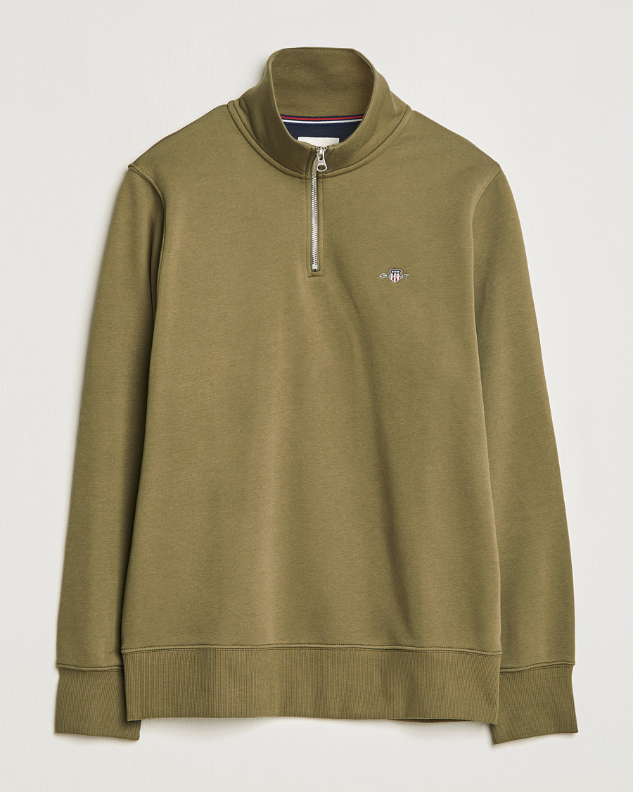 Uomini | Maglieria | GANT | Original Half Zip Sweater Juniper Green