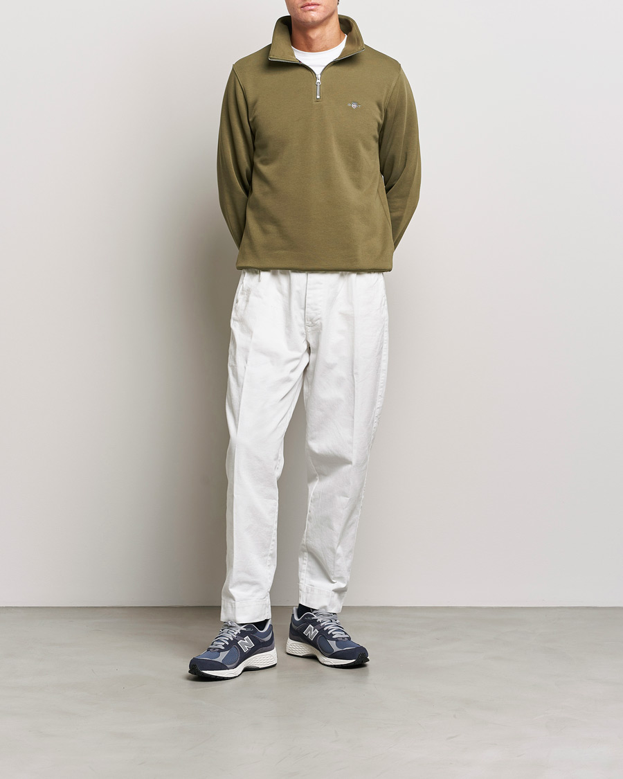 Uomini | Maglieria | GANT | Original Half Zip Sweater Juniper Green