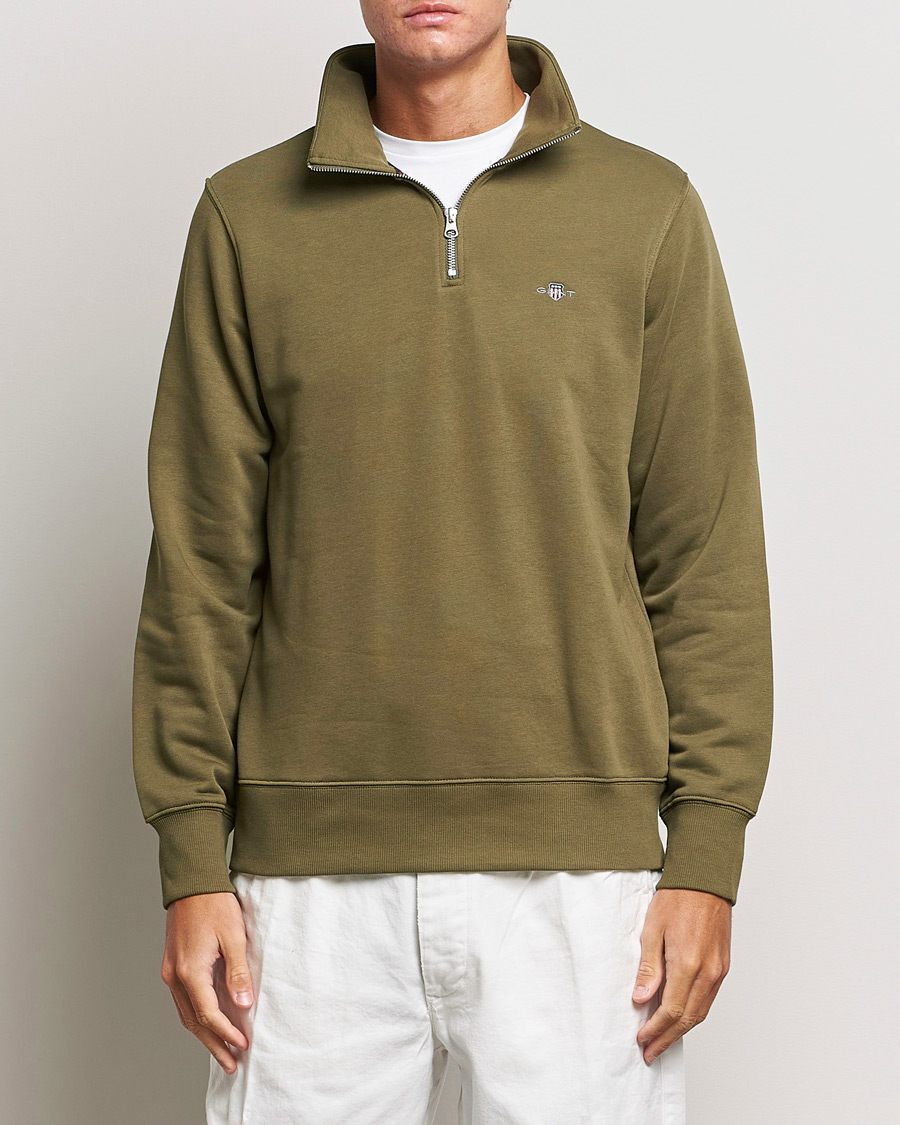 Uomini | Maglieria | GANT | Original Half Zip Sweater Juniper Green