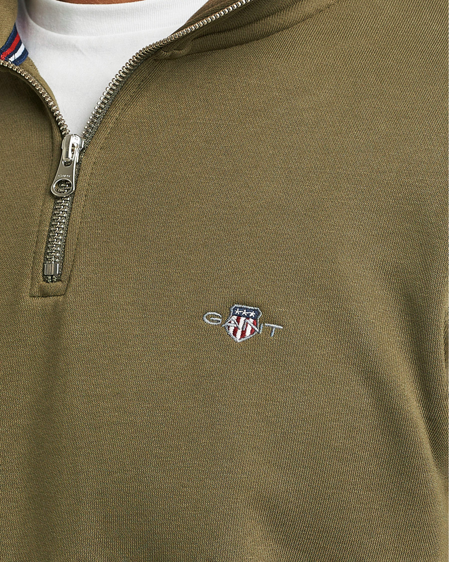 Uomini | Maglieria | GANT | Original Half Zip Sweater Juniper Green