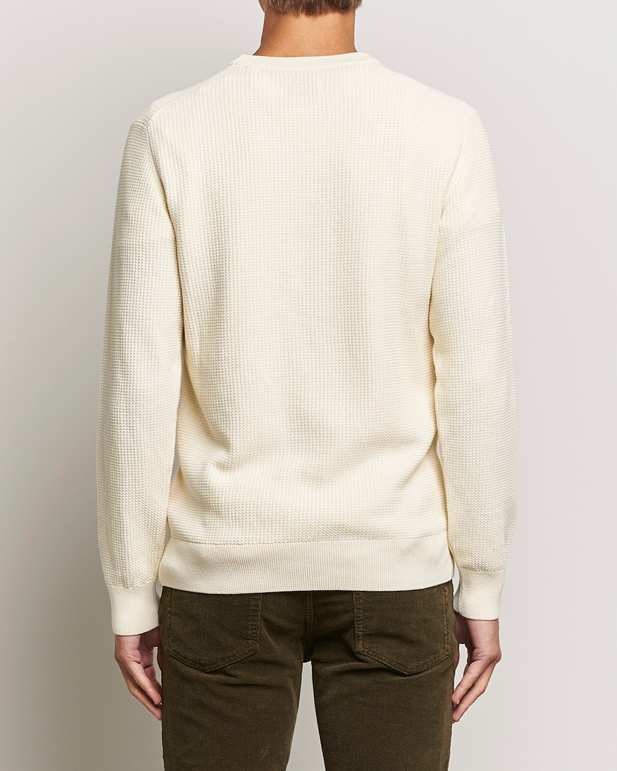 Uomini | Maglieria | GANT | Cotton Micro Textured Crew Neck Cream