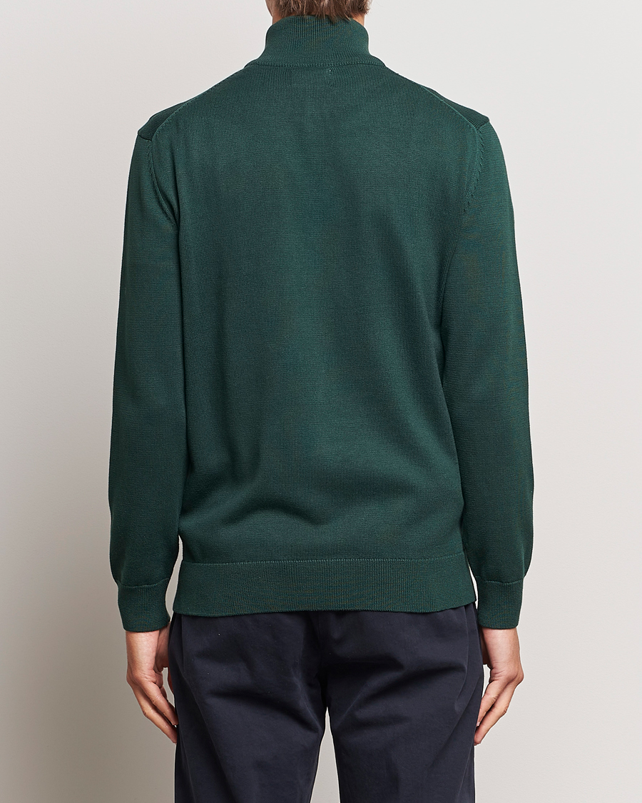 Uomini | Maglieria | GANT | Cotton Full Zip Tartan Green