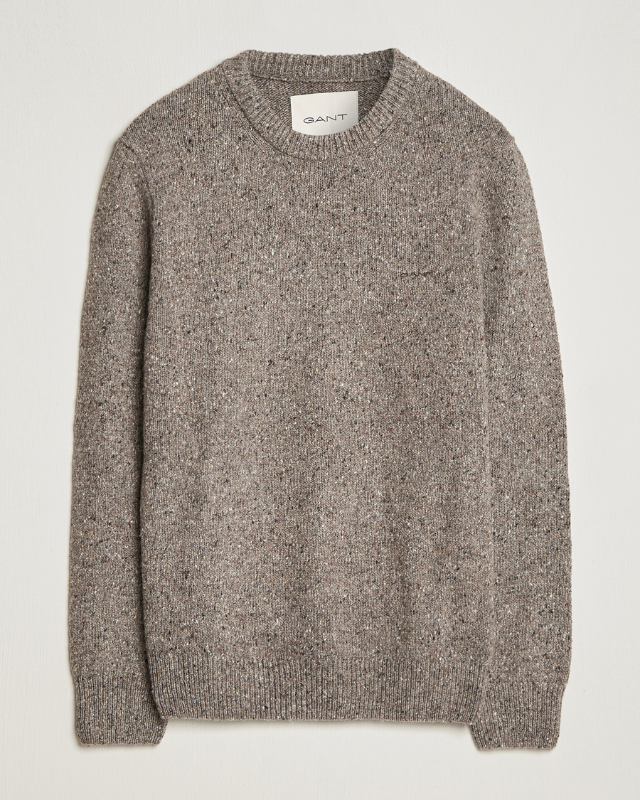 Uomini | Maglieria | GANT | Neps Donegal Crew Neck Sweater Dark Grey