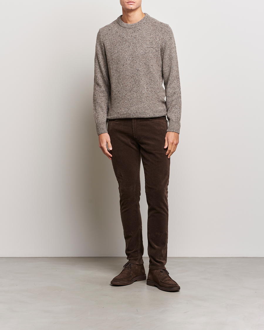 Uomini | Maglieria | GANT | Neps Donegal Crew Neck Sweater Dark Grey