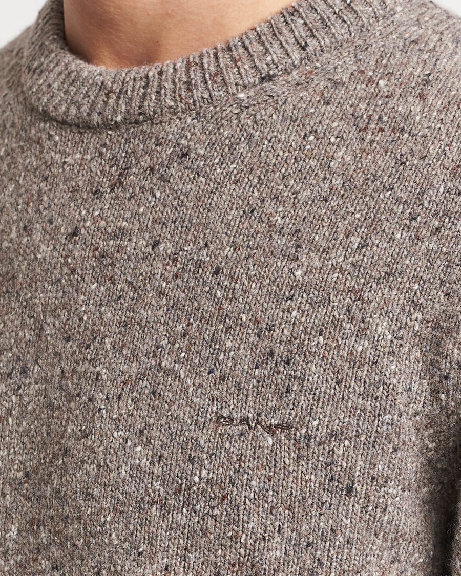 Uomini | Maglieria | GANT | Neps Donegal Crew Neck Sweater Dark Grey