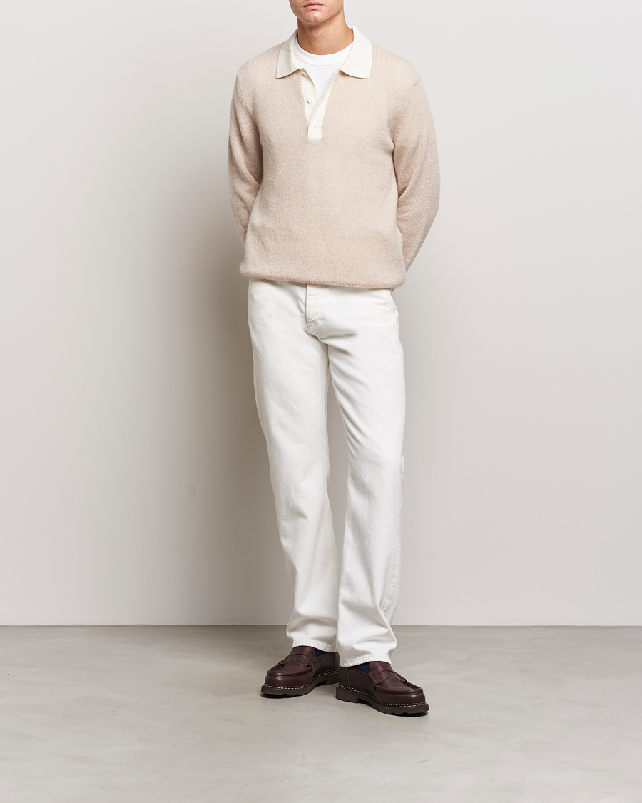 Uomini | Maglieria | GANT | Mohair Knitted Polo Soft Oat
