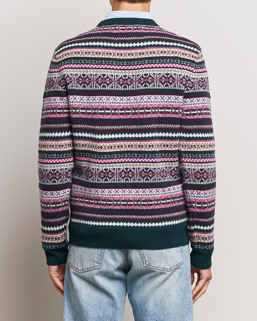 Uomini | Maglieria | GANT | Wool Fairisle Sweater Tartan Green