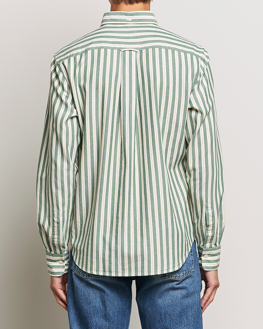 Uomini | Camicie | GANT | Regular Fit Archive Oxford Striped Shirt Forest Green
