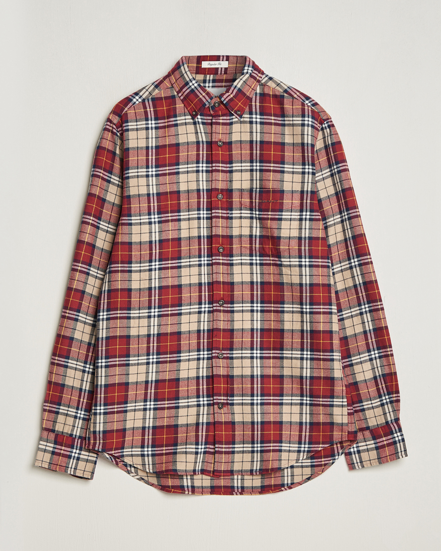 Uomini | Camicie | Gant | Regular Fit Flannel Checked Shirt Plumped Red