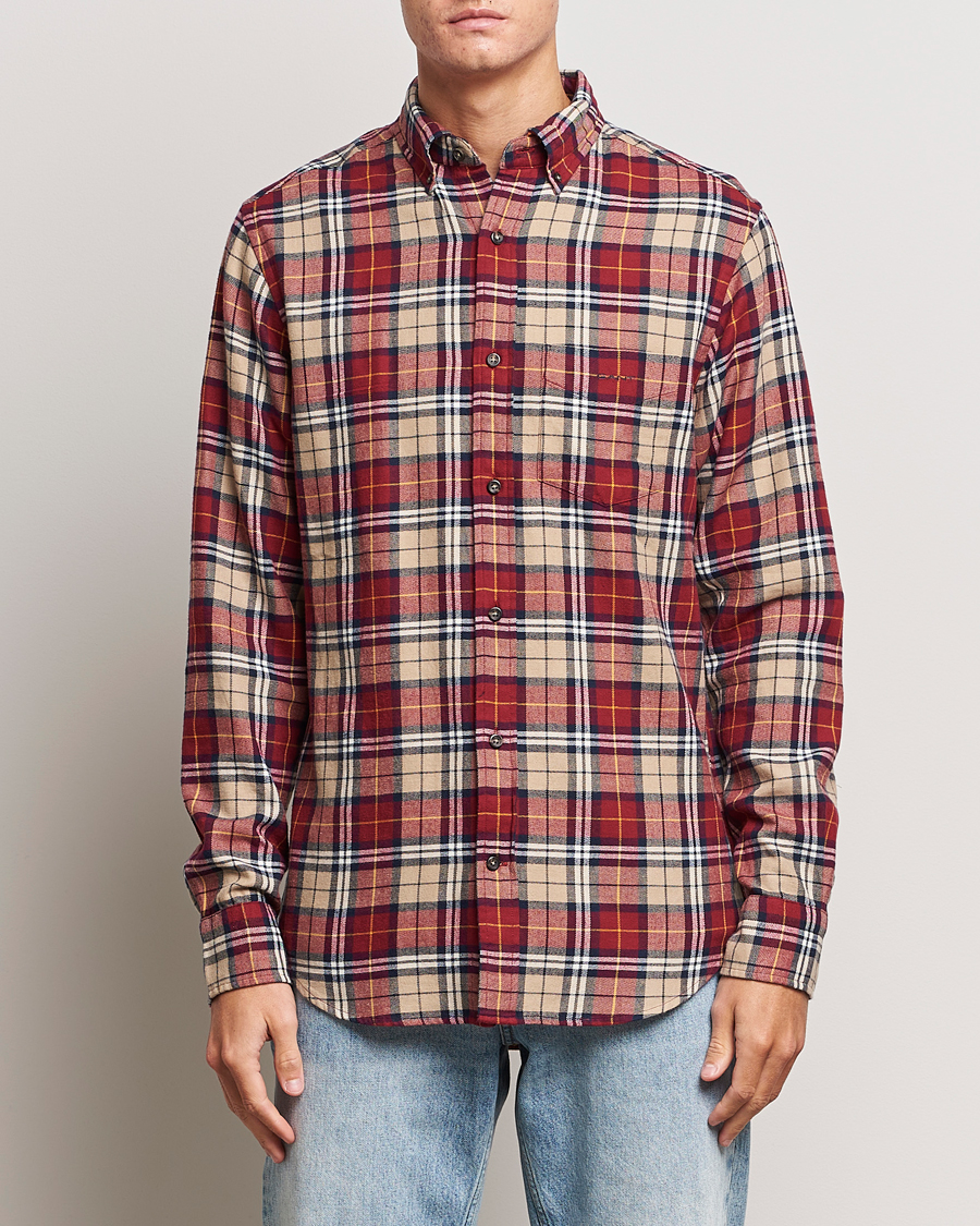 Uomini | Camicie | Gant | Regular Fit Flannel Checked Shirt Plumped Red