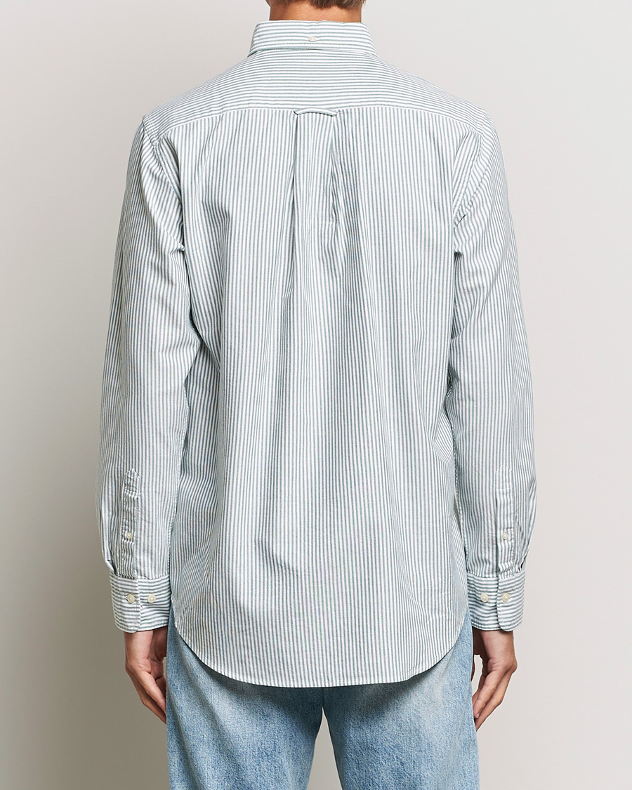 Uomini | Camicie | GANT | Regular Fit Striped Oxford Shirt Forest Green