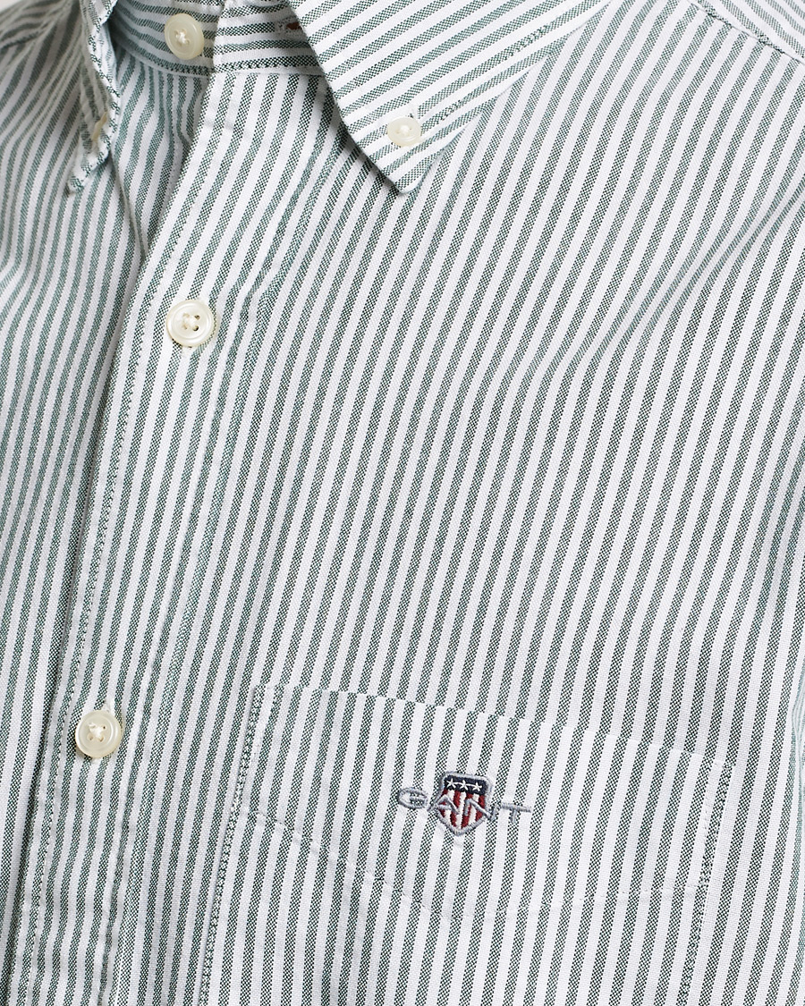 Uomini | Camicie | GANT | Regular Fit Striped Oxford Shirt Forest Green