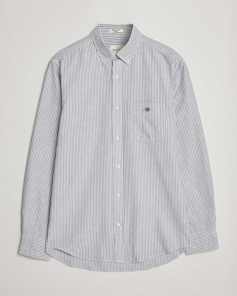 Uomini | Camicie | GANT | Regular Fit Striped Oxford Shirt Persien Blue