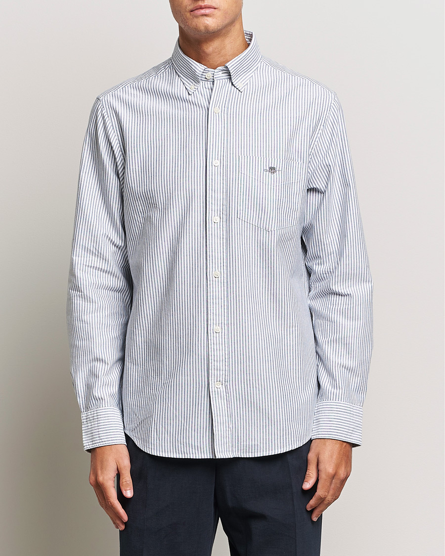 Uomini | Camicie | GANT | Regular Fit Striped Oxford Shirt Persien Blue
