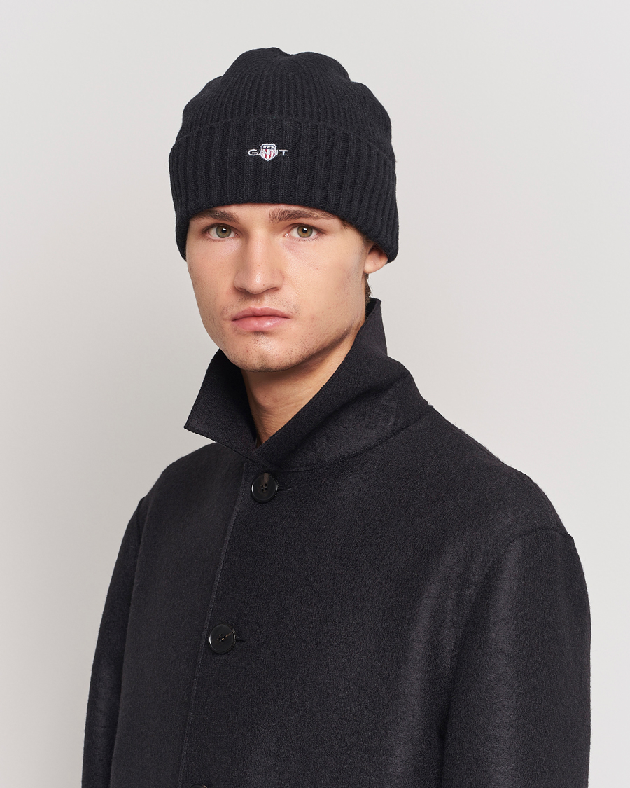 Uomini | Berretti | Gant | Wool Lined Beanie Black