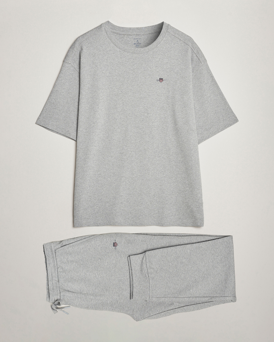 Uomini | Accappatoi & Pigiami | Gant | Premium Loungewear Set Grey Melange