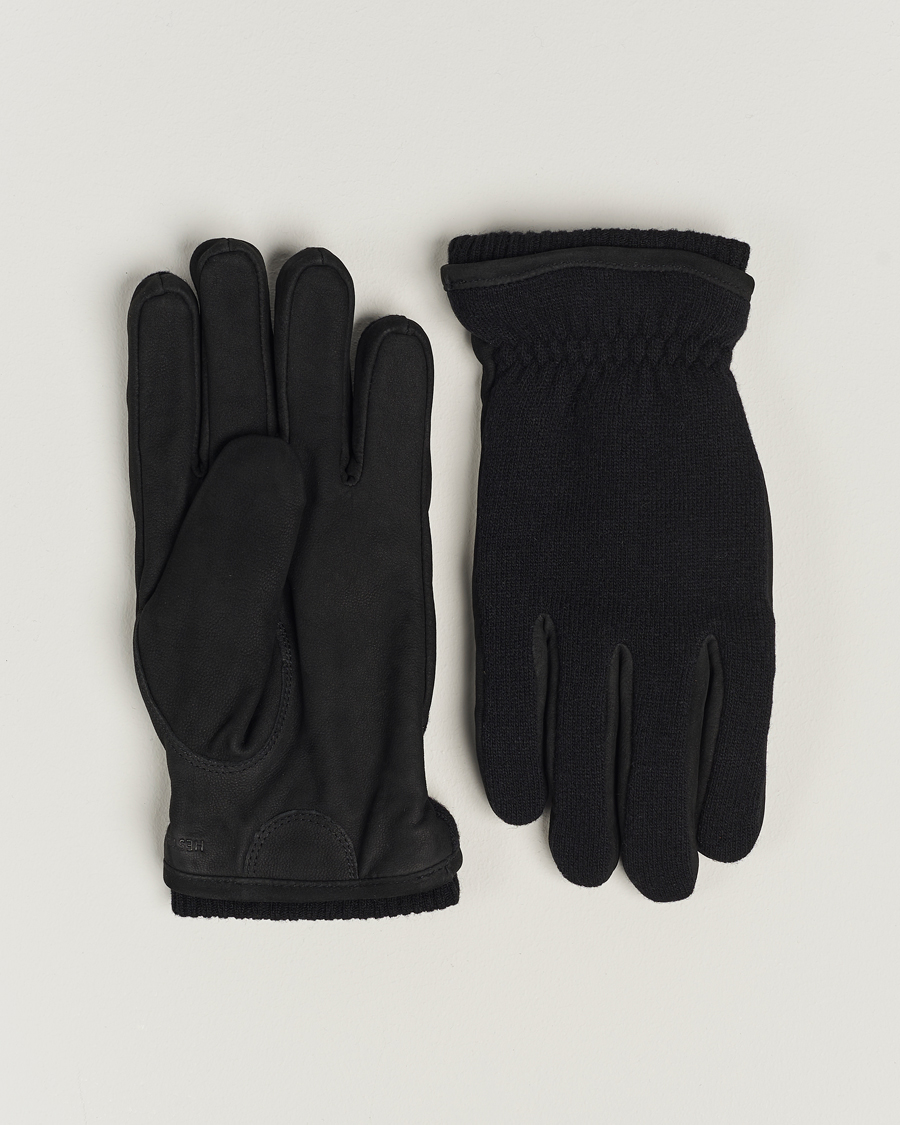 Uomini | Hestra Noah Nubuck Wool Tricot Glove Black | Hestra | Noah Nubuck Wool Tricot Glove Black
