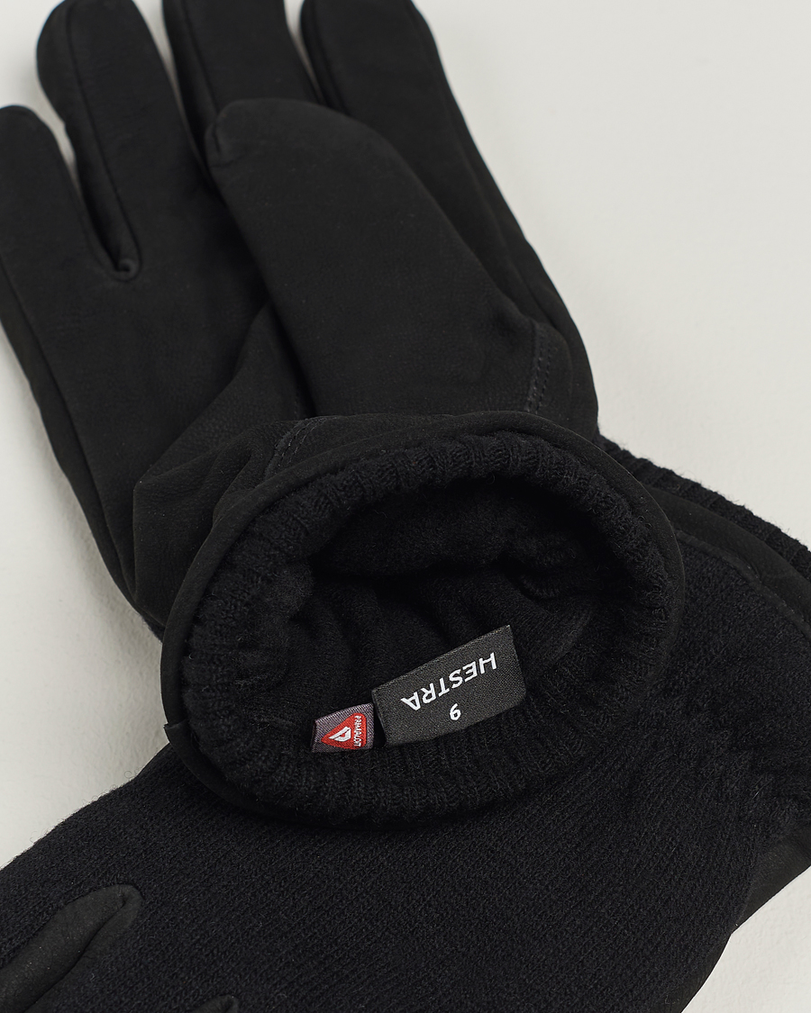 Uomini | Hestra Noah Nubuck Wool Tricot Glove Black | Hestra | Noah Nubuck Wool Tricot Glove Black
