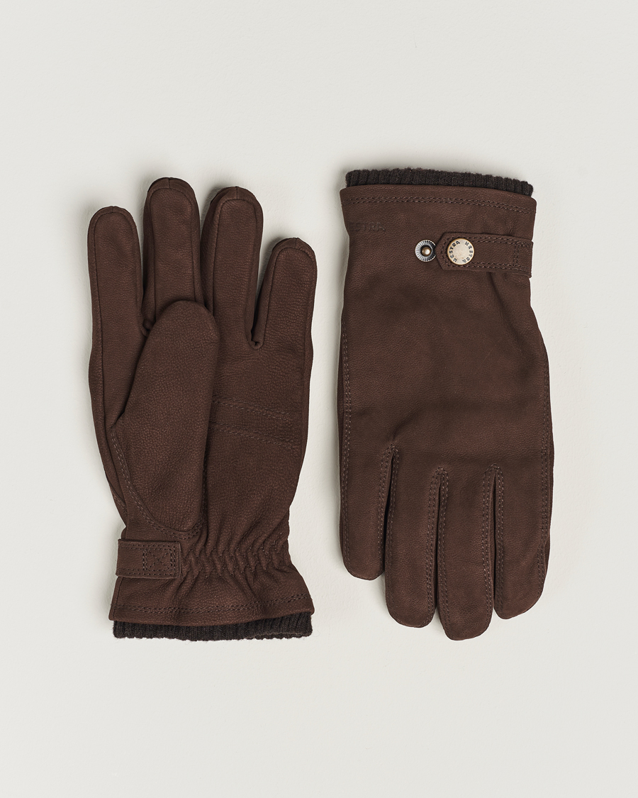 Uomini | Guanti | Hestra | Bergvik Fleece Liner Buckle Nubuck Glove Espresso