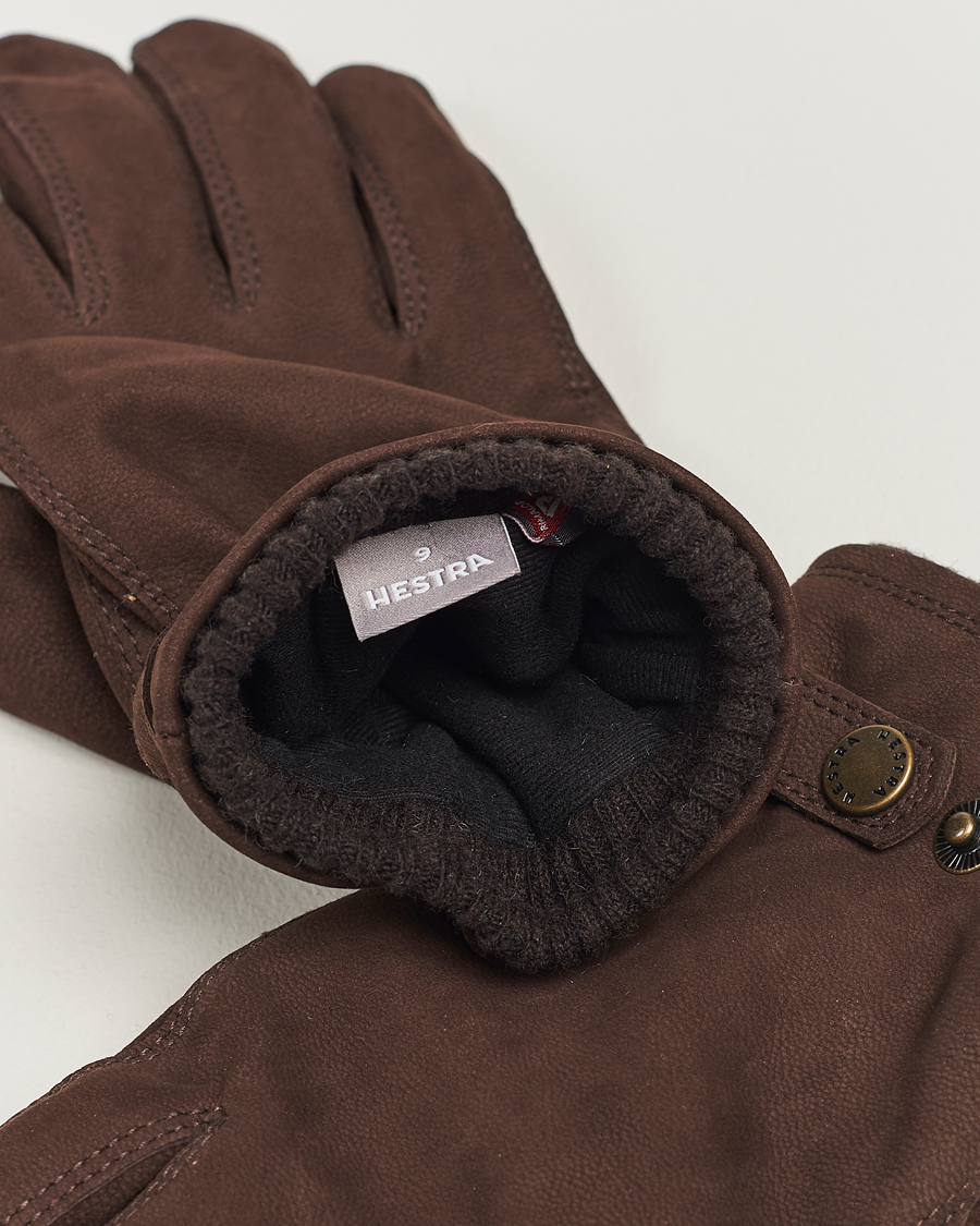 Uomini | Guanti | Hestra | Bergvik Fleece Liner Buckle Nubuck Glove Espresso