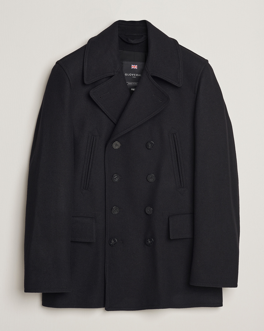 Uomini | Giacche | Gloverall | Churchill Reefer Peacoat Black