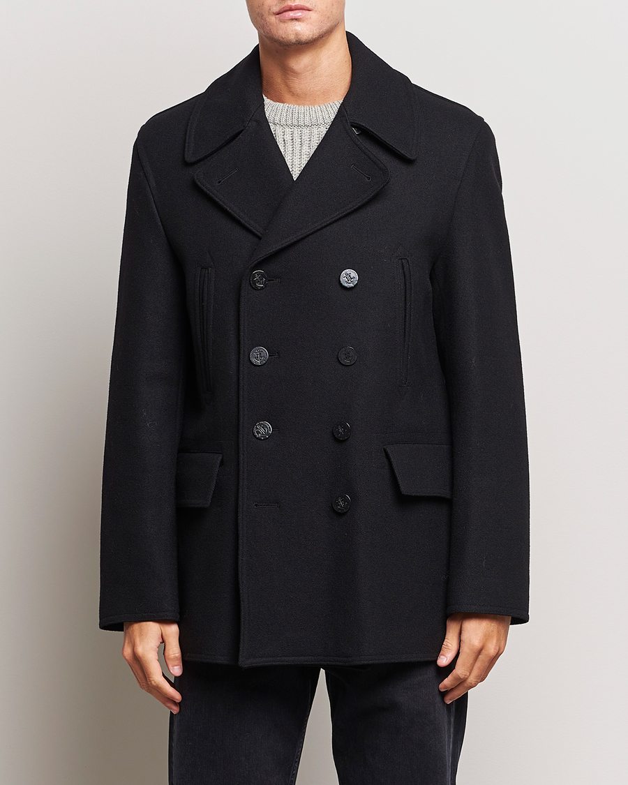 Uomini | Giacche | Gloverall | Churchill Reefer Peacoat Black
