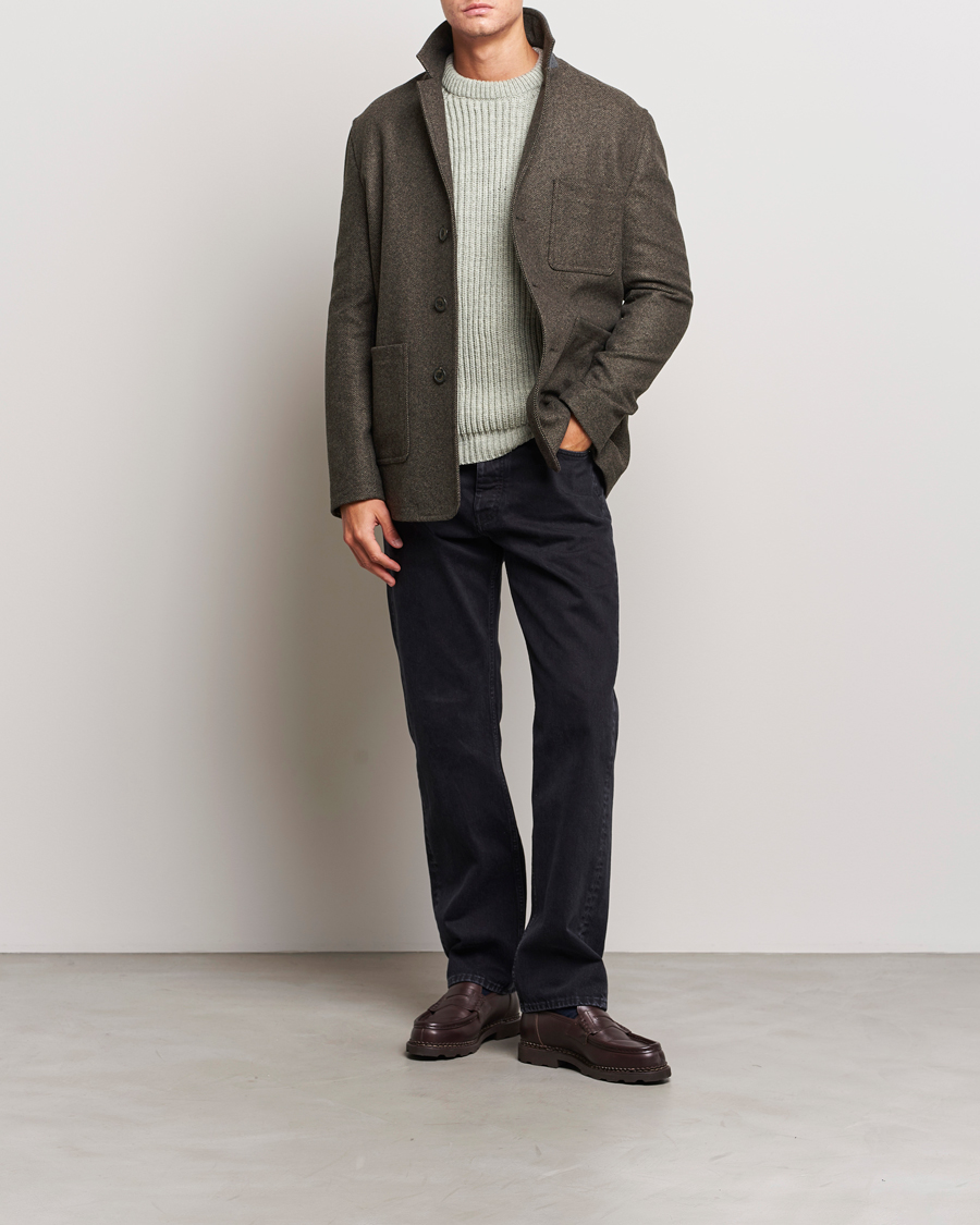 Uomini | Giacche | Gloverall | Wool Worker Shirt Jacket Black/White