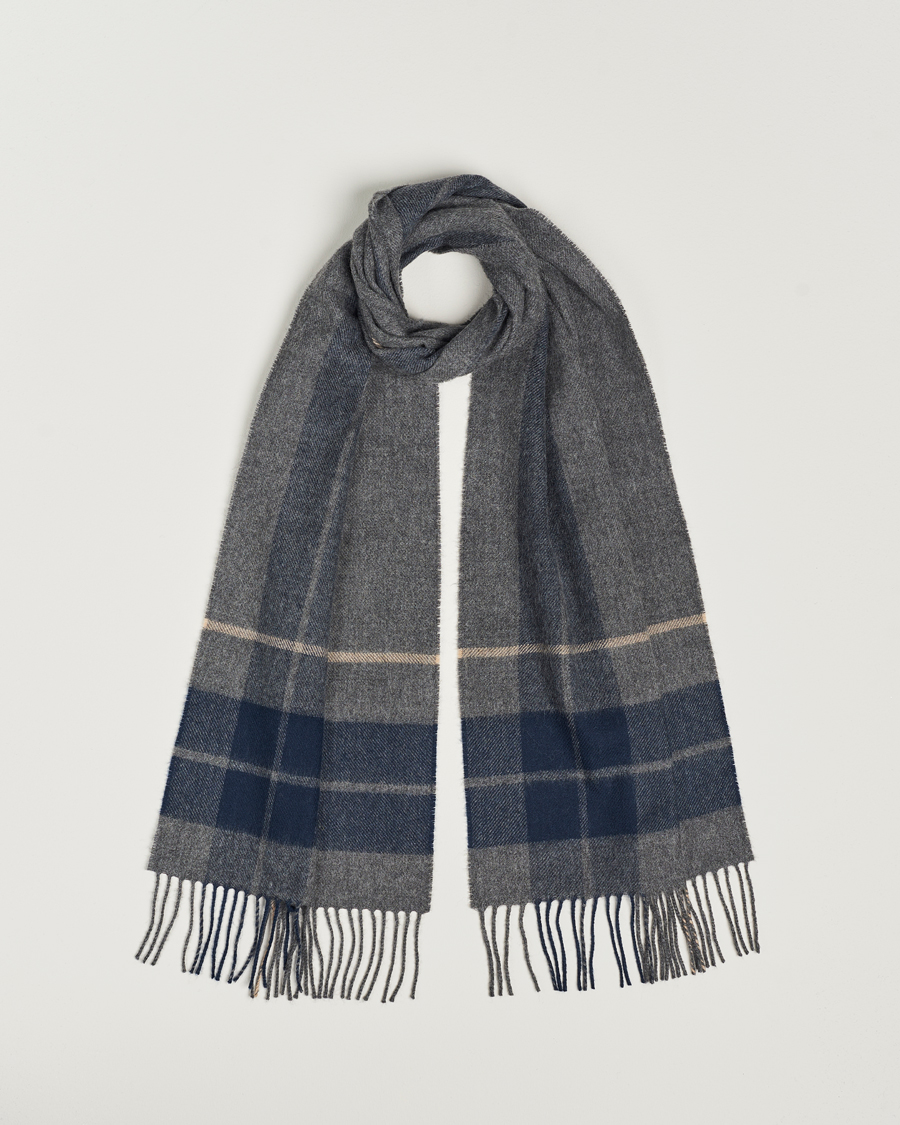 Uomini | Gloverall Lambswool Scarf Grey Check | Gloverall | Lambswool Scarf Grey Check