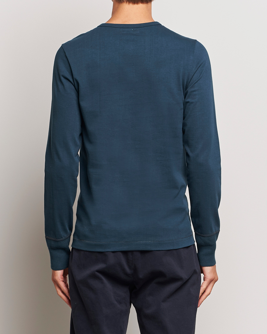 Uomini | Maglieria | Merz b. Schwanen | Classic Organic Cotton Henley Mineral Blue