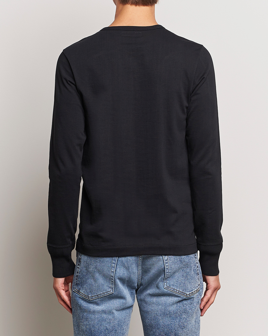 Uomini | Maglieria | Merz b. Schwanen | Classic Organic Cotton Henley Sweater Black