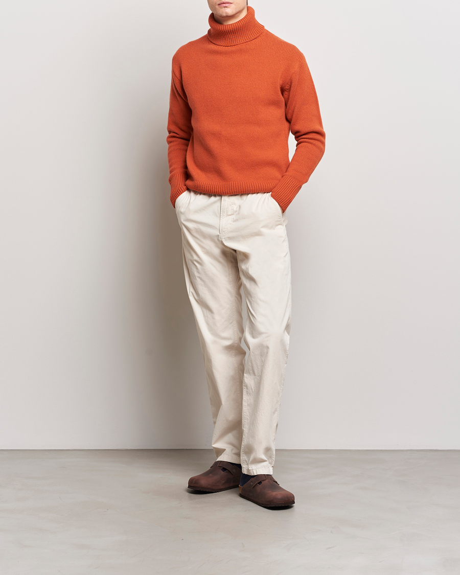 Uomini | Maglieria | Merz b. Schwanen | Cashmere/Merino Rollneck Rust